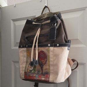 Sherpani Artistic Brown and Cream Backpack